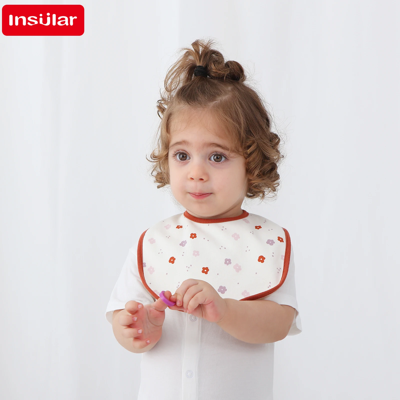 

INSULAR Class A 3-layer Waterproof Baby Buckle Bibs Infants Eating Bibs Children's Saliva Towels Baby Cotton Spit Milk Pockets