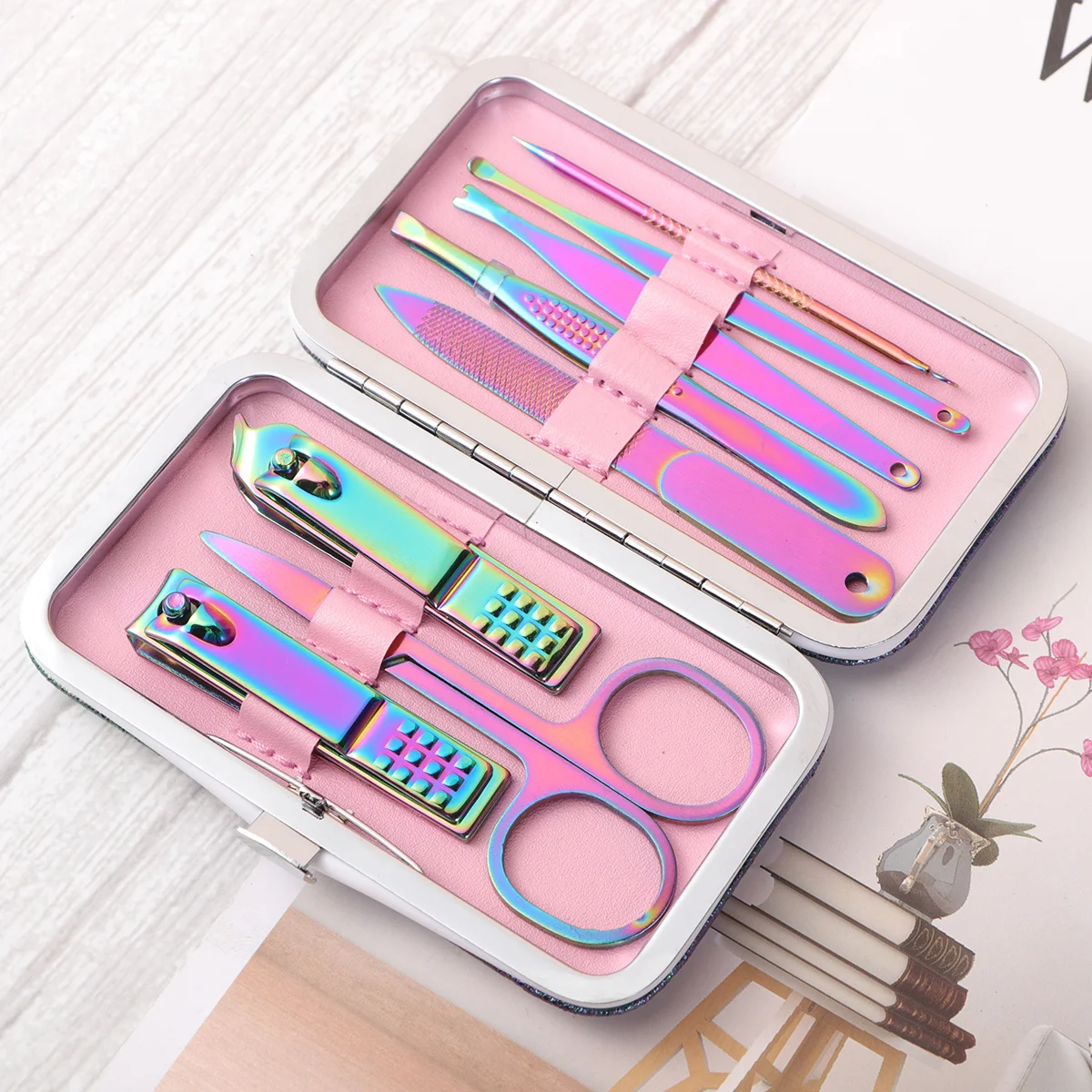 

8pcs Stainless Steel Nail Clippers Set Manicure Tool For Daily Use Ergonomic Design Nail Cutter File Trimmer Kit