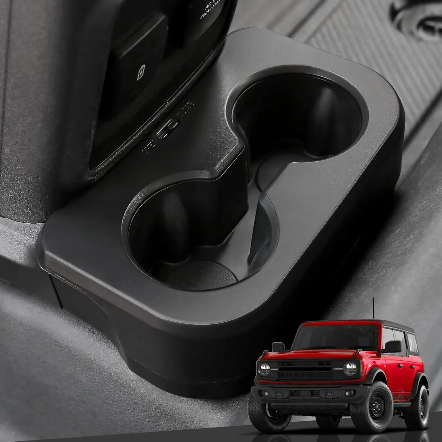 

Upgrade Removable Rear Dual Cup Holder for Ford Bronco 2021-2024 Models, Accessories for 2/4 Door