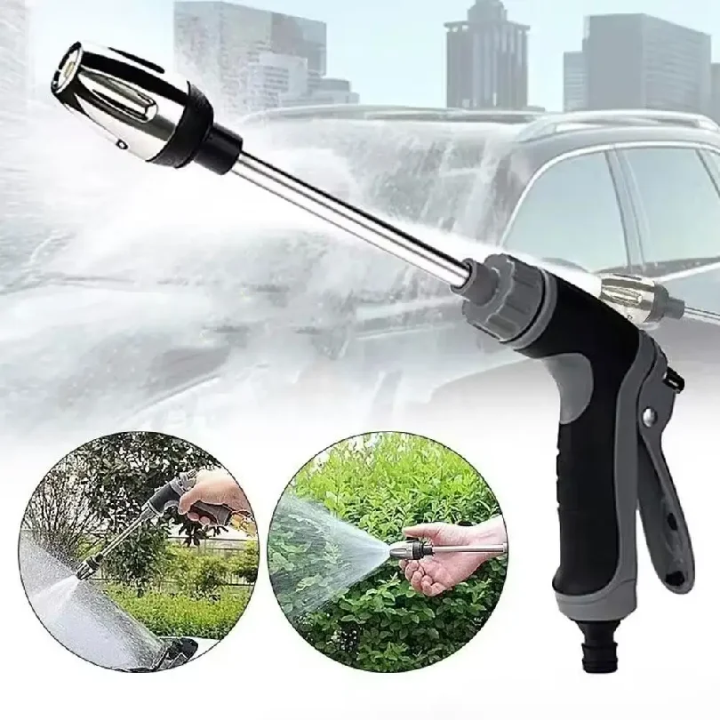 High-Pressure Water Gun Adjustable Long Pole Cleaning Car Wash Machine Garden Watering Hose Nozzle Sprinkler Foam Water Gun