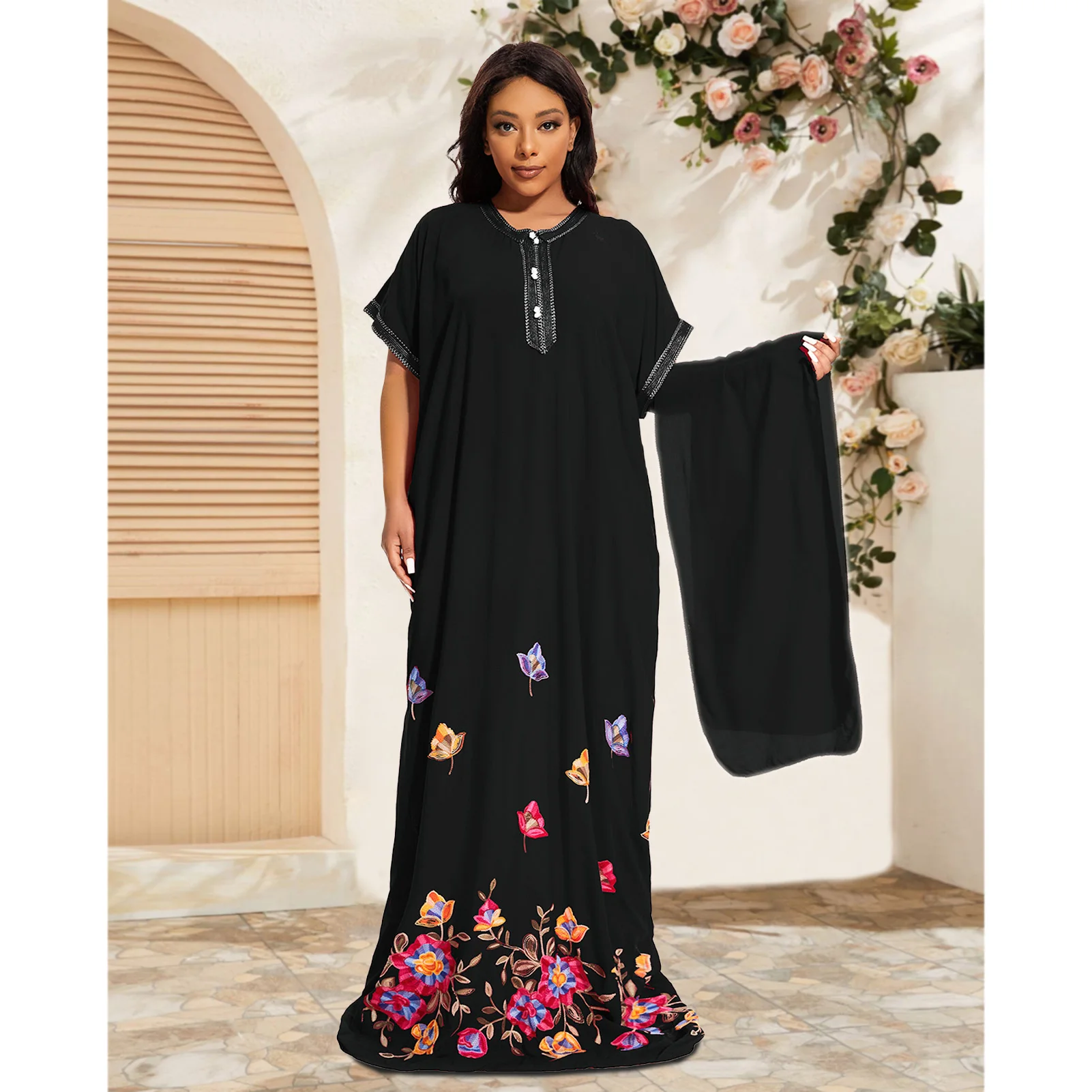 Ropa caftán de algodón tradicional de talla grande, vestido Abayas holgado, ropa de descanso Dashiki africana para el hogar y la playa, cubierta de