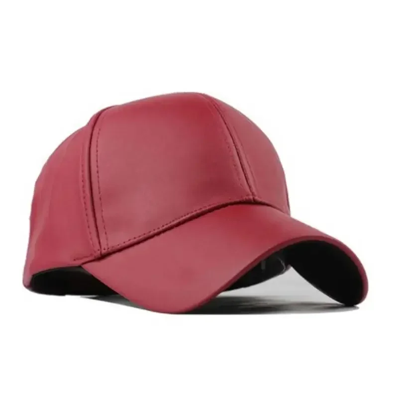 Women Men Hat PU Leather Baseball Cap Visor Light Board Solid Men Hip Hop Cap Outdoor Sun Hat Adjustable Sports Caps Gorras