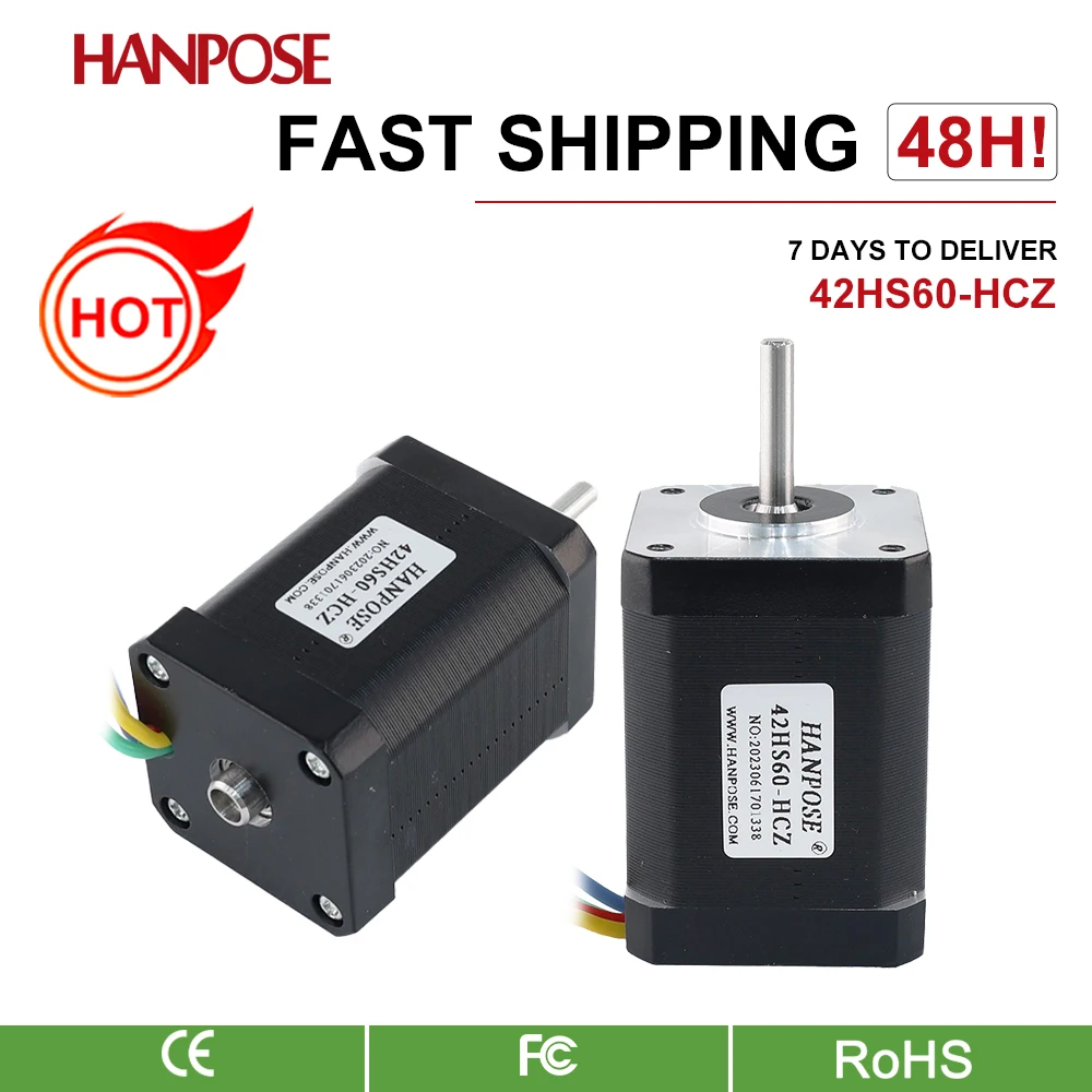 NEMA17 42HS60-28/40/48-HCZ High-Speed Stepper Motor with Magnetic Shaft Hole, Encoder-Ready