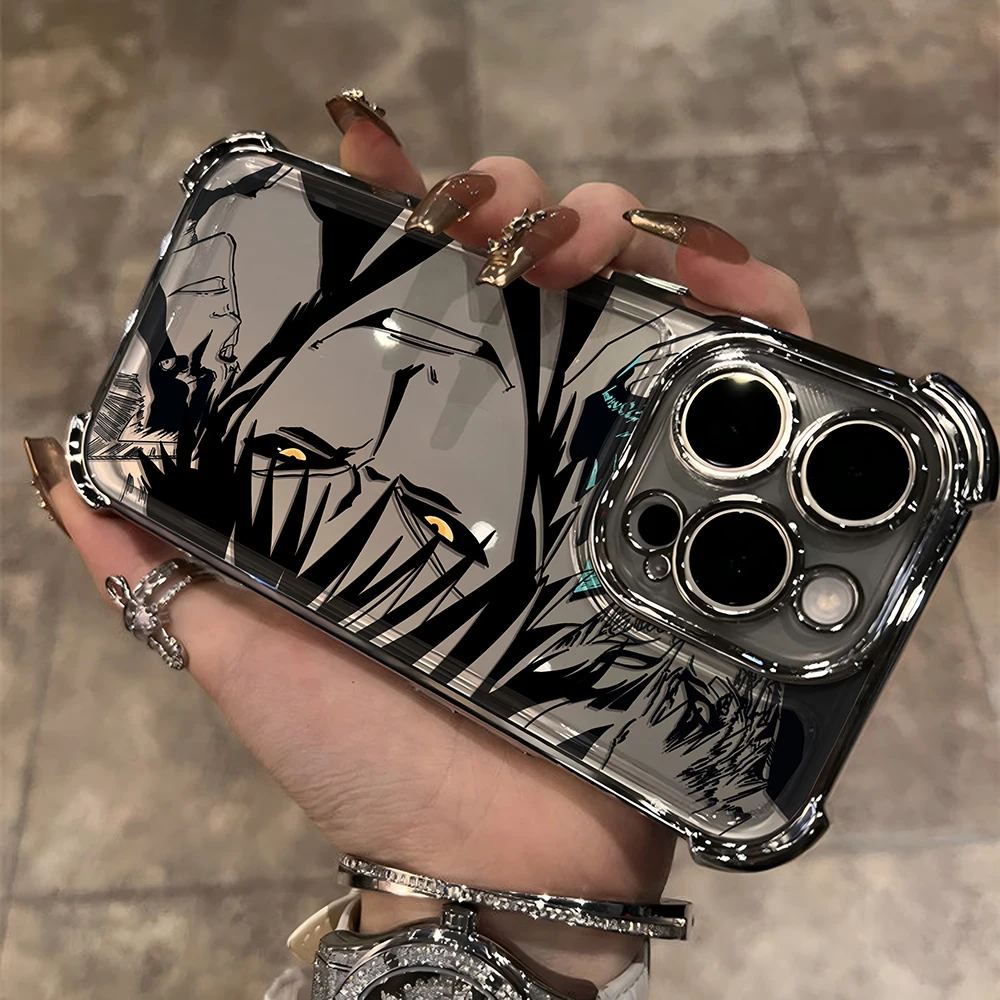 New HotAnime Cool BLEACH Plating Case For Samsung S24 S23 S22 S21 S20 FE Note20 Plus Ultra 4G 5G Anti Fall Airbag Back Cover