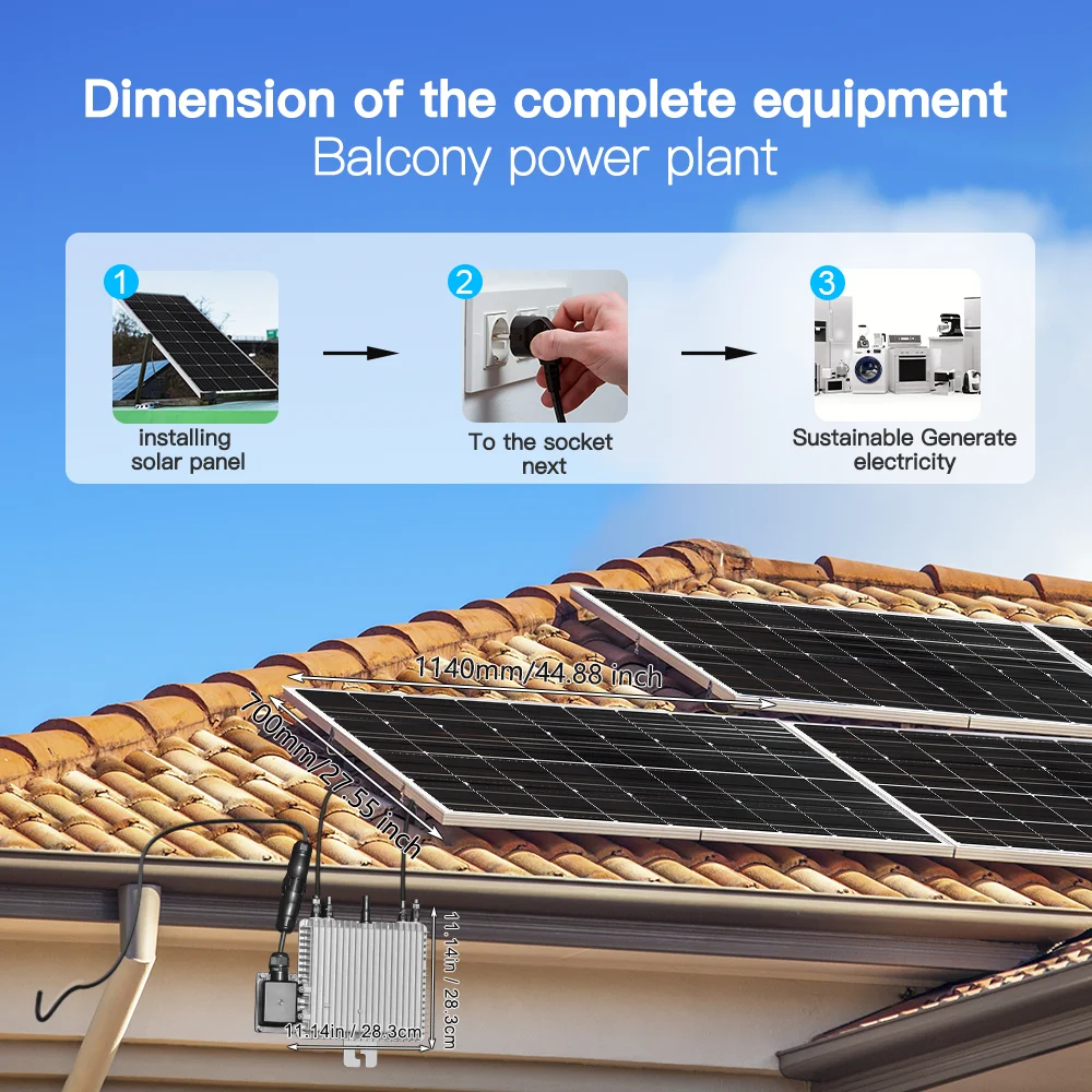 panel fotowoltaiczny Zestaw elektrownie balkonowych 800W panele słoneczne z falownikiem Deye 600W wodoodporny system solarny do kompletny zestaw