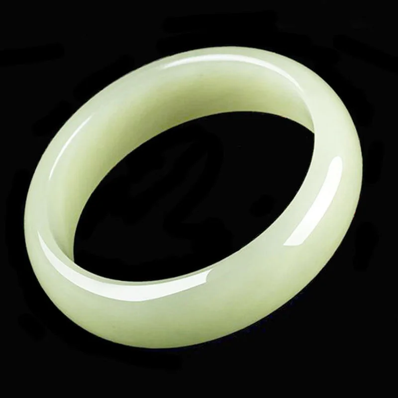 

Natural Chinese Blue White Jade Hand Carved Wide Band Bracelet Fashion Boutique Jewelry Men's and Women's Blue and WhiteBracelet