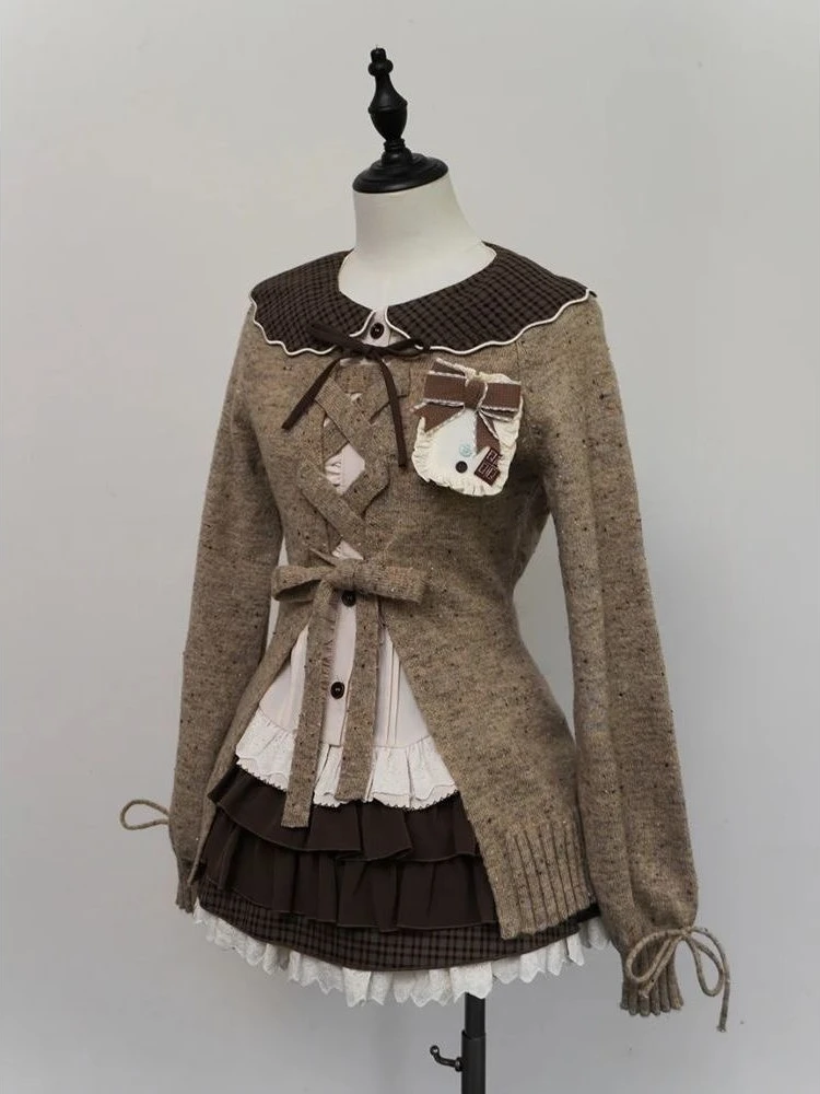 اليابانية الحلو لوليتا موضة 3 قطعة مجموعة المرأة الجمالية الجوف خارج سترة Y2k بلايز + التنانير Harajuku Kawaii ملابس غير رسمية #3