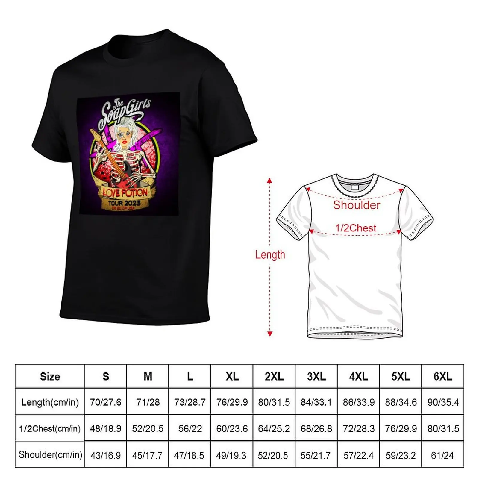 the soap girls love potion T-Shirt vintage graphic tee blue archive Short sleeve tee men