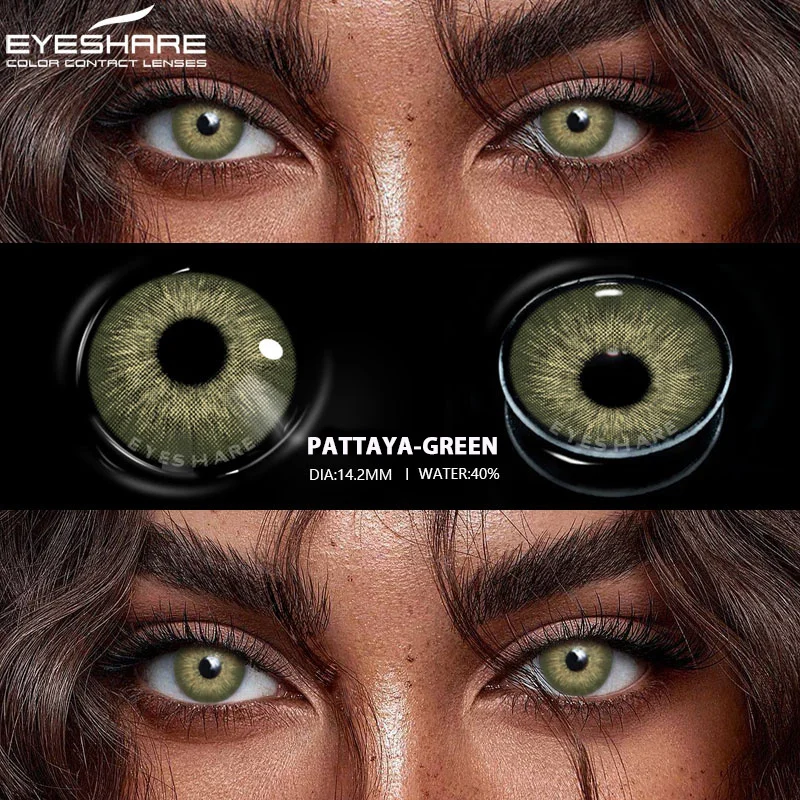 EYESHARE 2 uds lentes de contacto de Color Natural lentes de contacto de Color para ojos lentes de contacto de ojos grises lentes de ojos de colores lentes verdes de moda
