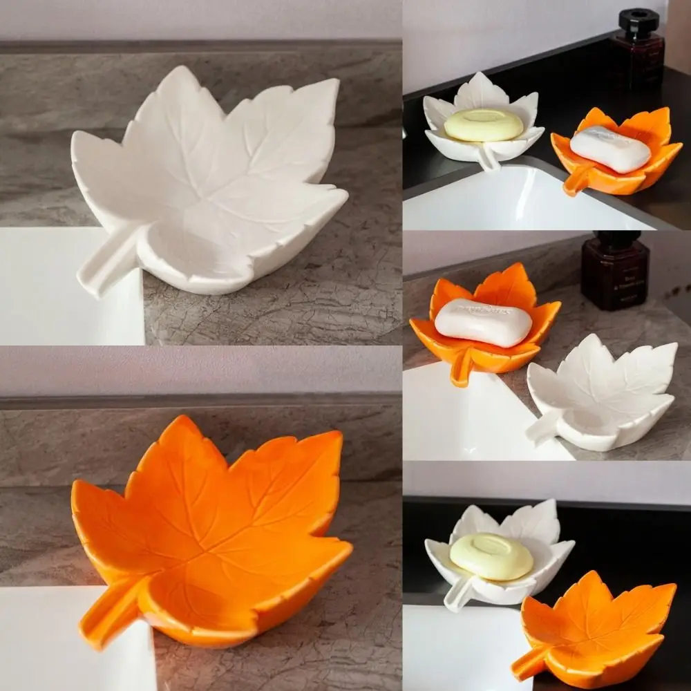 

Керамическая фотобокс практичная Кленовая форма легко подходить для экономии мыла сохраняют сухое влагостойкое украшение для мыла