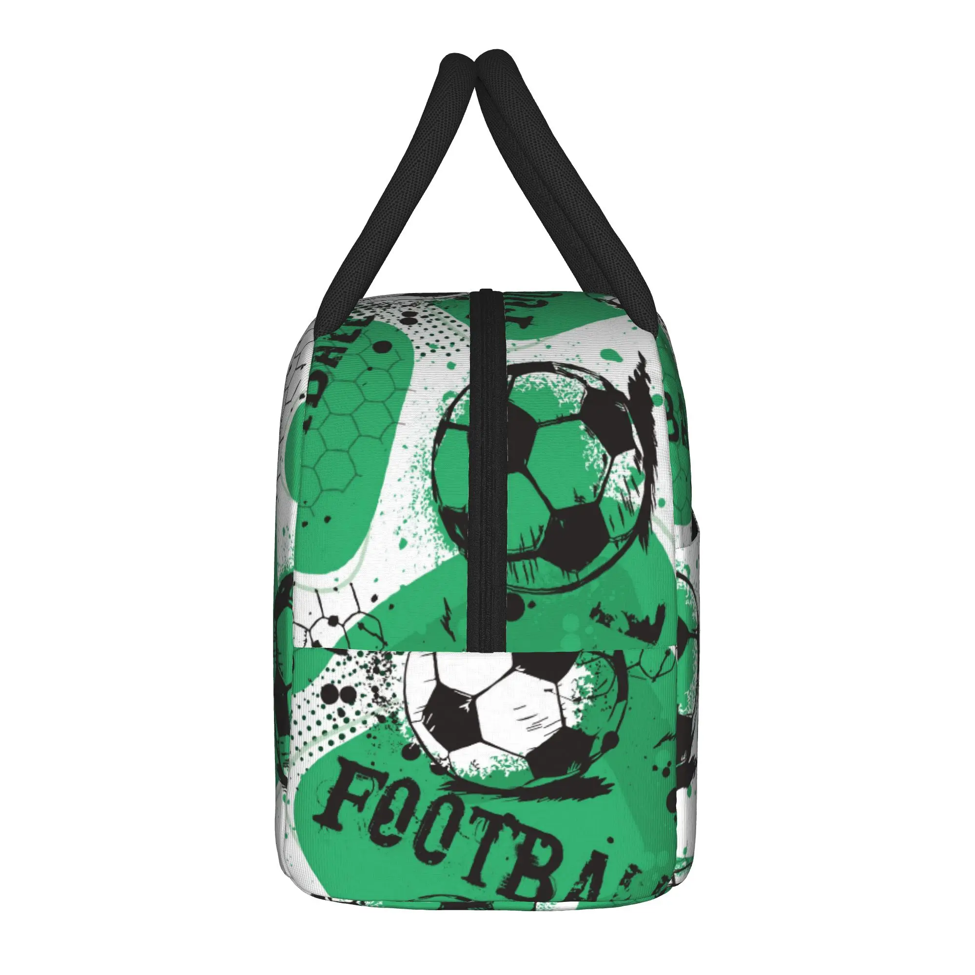 Soccer Insulated Lunch Bags Thermal Bag Reusable,Meal Container Football Sports High Capacity Lunch Box Tote Food Storage Bags