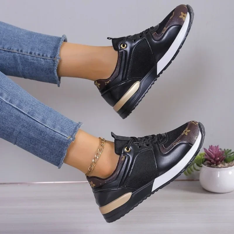 Autumn Winter Women Sneakers Mesh Lace Up Casual Vulcanize Shoes Ladies Flats Outdoor Sports Running Shoes Platform Shoes