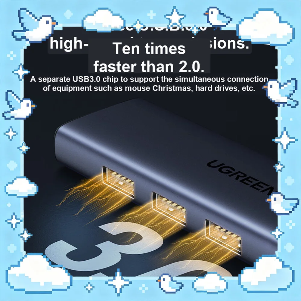 UGREEN 25361 USB C Hub with 1.5m Cable 5 in 1 Docking Station HDMI USB 3.0 PD Type C Adapter