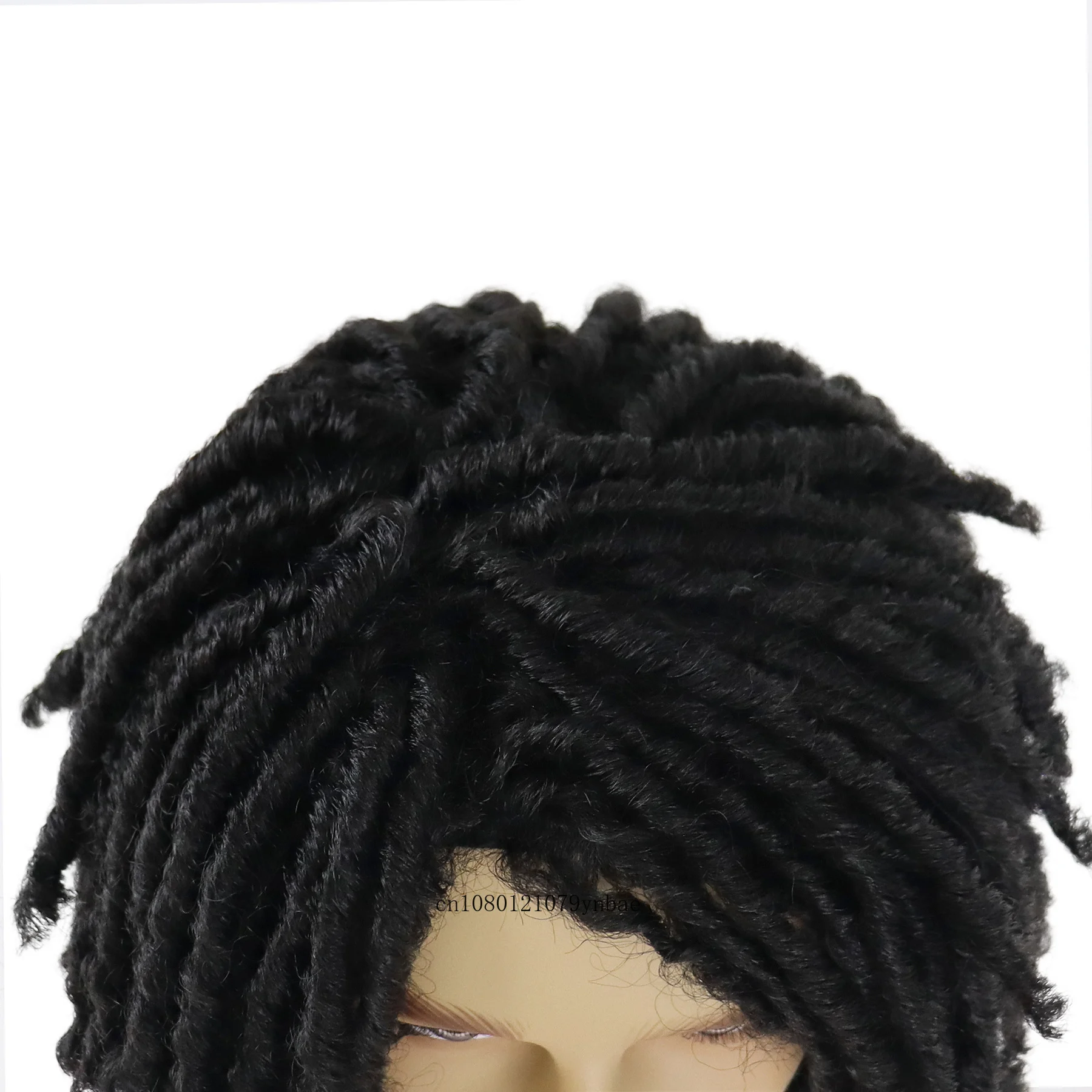 Black Men\'s Wigs Short Synthetic Hair DreadLock Wig with Bangs Braided Hairstyles Fluffy Haircuts Halloween Costume Wigs Cosplay