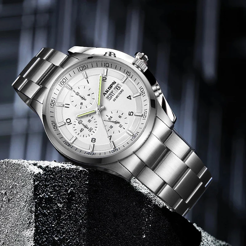 Men's Automatic Mechanical Watch Man Business Stainless Steel Multifunctional Men Watch Luxury Automatic Mechanical Watch Pilot
