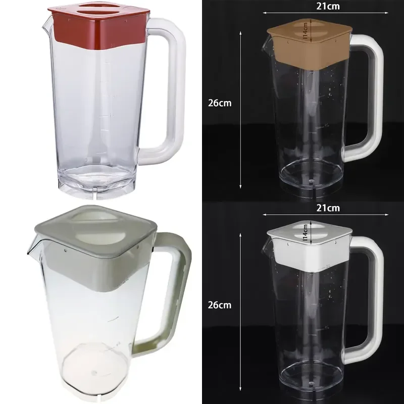 2000ml Thickened Food Grade PC Square Cold Water Kettle Tea Coffee Juice Pot for Restaurants and Beverage Stores Wholesale