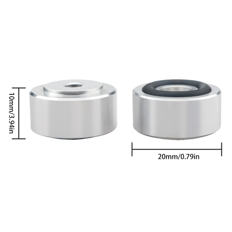 Almohadilla de pies de fijación antideslizante para altavoz, Base de amplificador de choque, cubierta de soporte de aleación de aluminio, amortiguador de aislamiento, 4 piezas