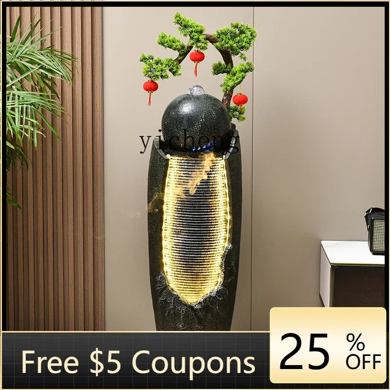 

FF flowing water ornament, living room humidifier, office decoration, balcony lucky feng shui ball landscape housewarming gift