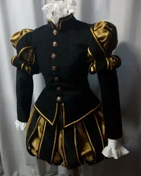 17th Century Tudor King Elizabethan Costume Medieval Historical Renaissance Doublet Jacket Pants Prince Tudor Costume Clothing