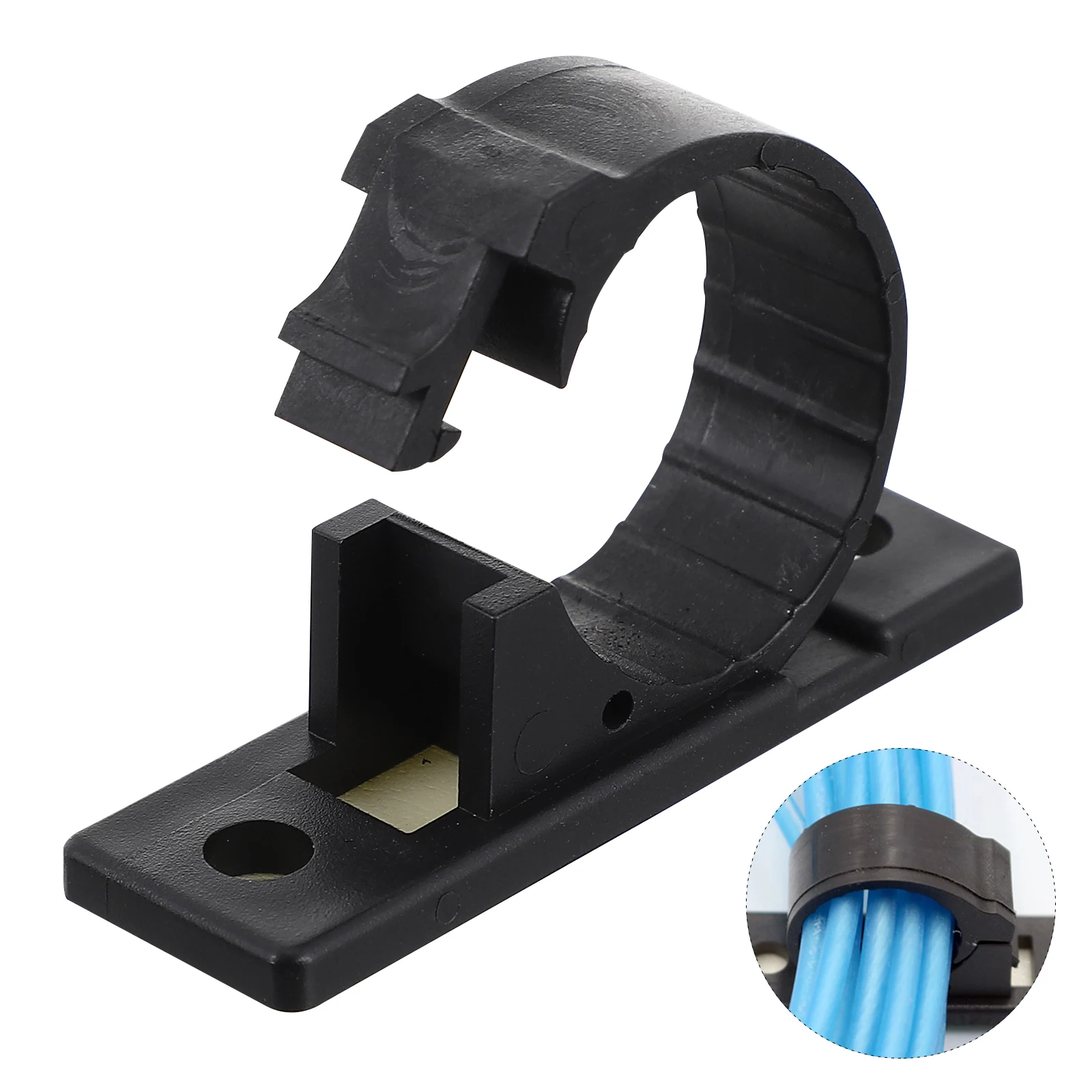 

20pcs Back Adhesive Cable Clips Plastic Cord Organizer For Home Wire Management Fixation Mounting On Desk Wall Table Smooth