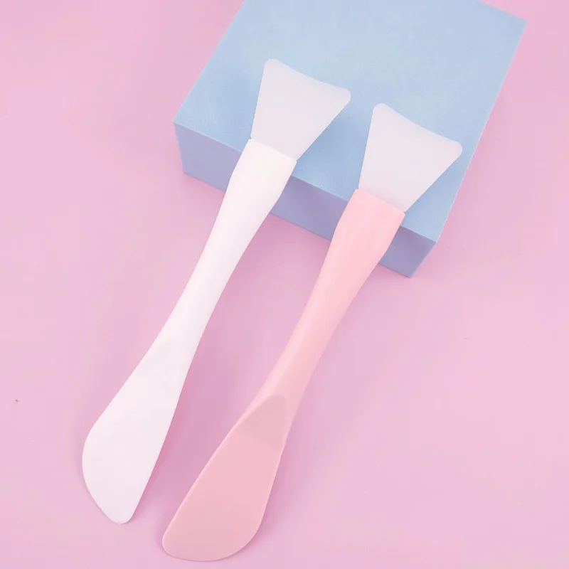 Venta al por mayor, cepillo de silicona para máscara Facial, pinceles de maquillaje de cabeza suave, cepillo de película de barro de doble uso integrado, herramienta de belleza de ajuste de película DIY