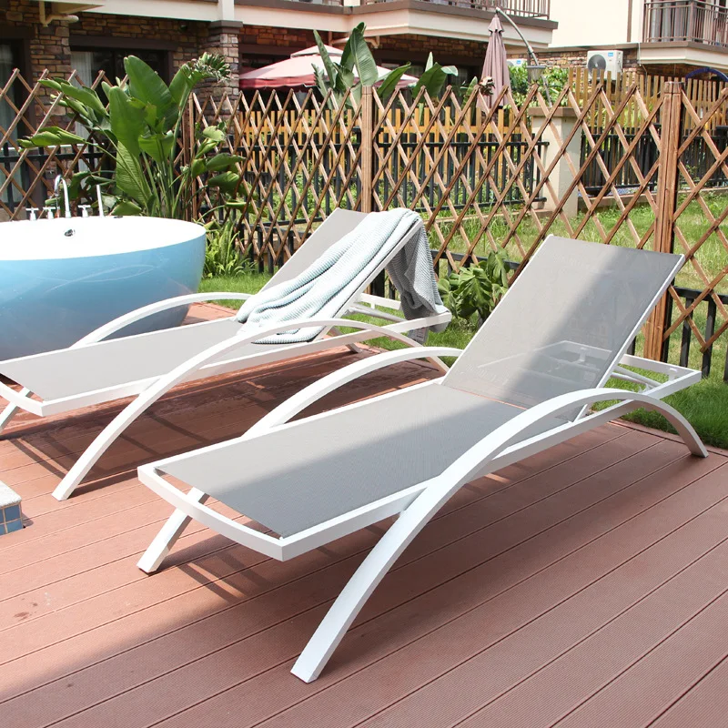 Manufacturer Direct Supply Of Outdoor Beach Chairs, Seaside Swimming Pool Hotel, Teslin Bed, With Armrest, Leisure Lounge