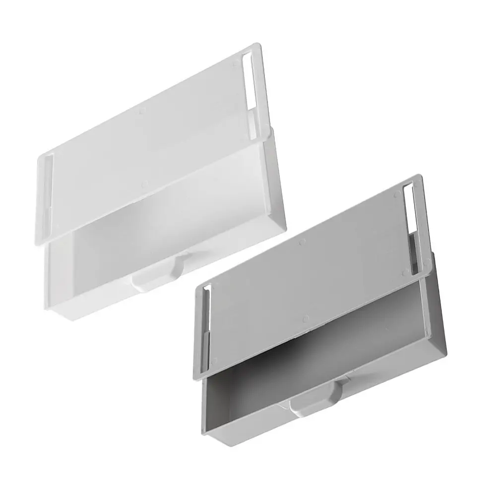 2Pcs Adhesive Under Desk Drawers Hidden Storage Boxes PP Material Nail Free Double Sided Tape Sundries Organizer for Office Home