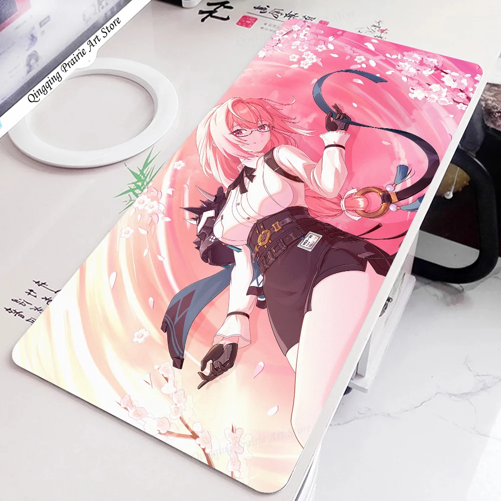 Tsukishiro Yanagi Zenless Zone Zero Mousepad XXL RGB Gaming Mouse Pads HD Gamer Accessories Large LED