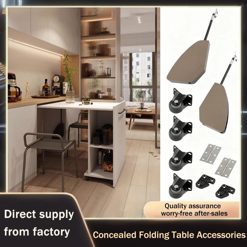 

Hidden Telescopic Pull Out Sliding Rail For Flip Down Folding Table Multi Functional Bar Dining Desk Hardware Track Accessory