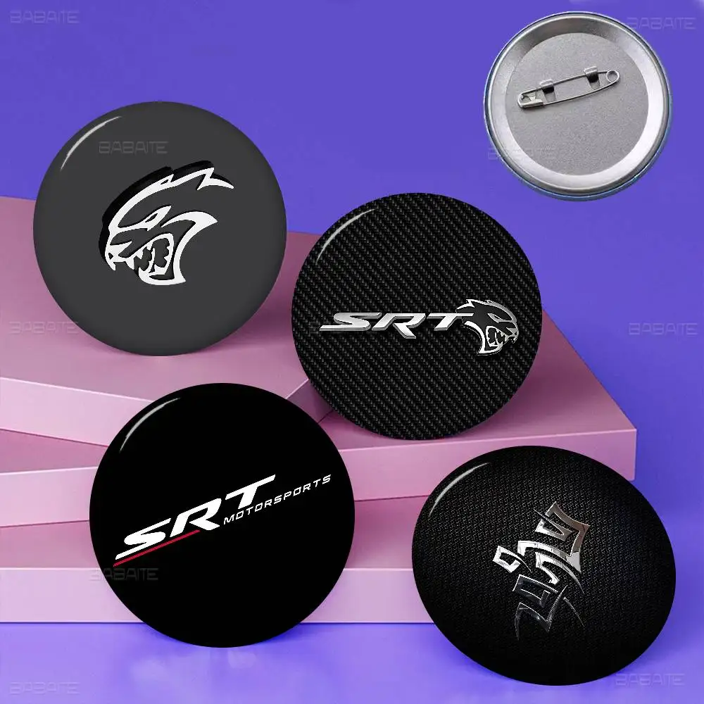 S-SRT Hellcat Credit Soft Button Pin Round Metal Badge Lapel Pin Parts Gift Friends Kid Jewelry view 2