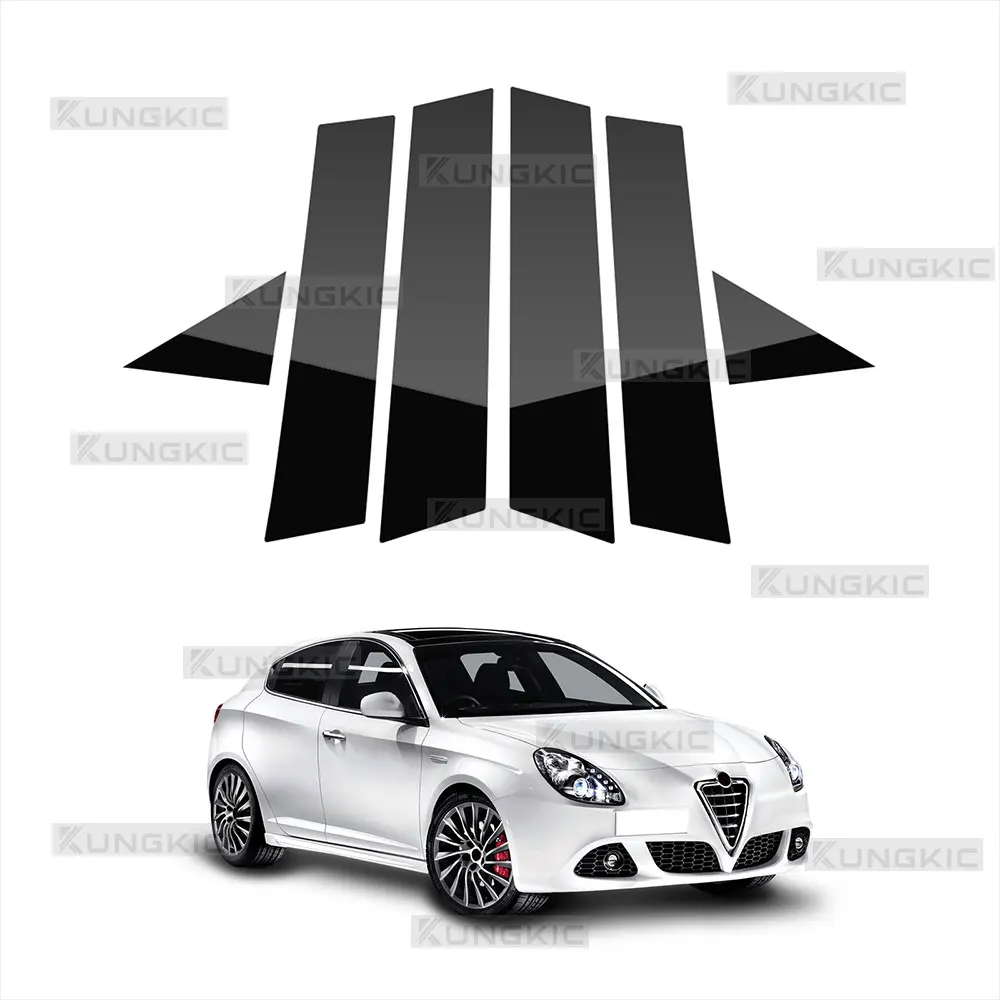 

For Alfa Romeo Giulietta 940 2010 2011 2012 2013 2014 2015 2016 2017 2018-2020 B Pillars Sticker Glossy Black Carbon Fiber Style