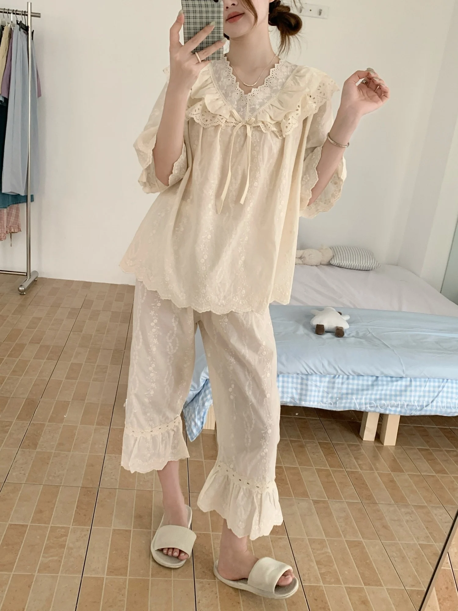 pigiama-da-donna-in-puro-cotone-ricamato-con-nodo-maniche-corte-stile-dolce-per-la-primavera-estate-stile-coreano