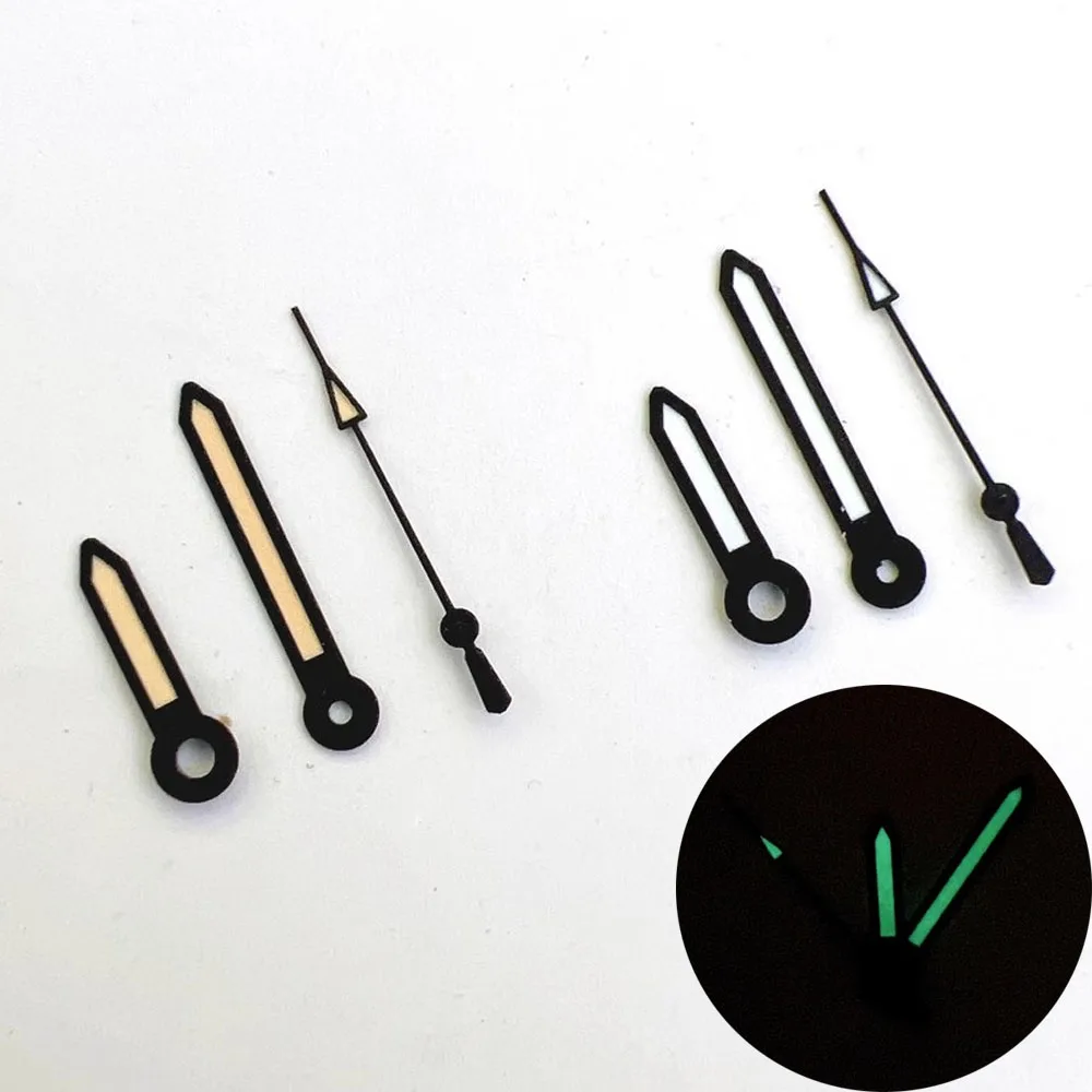 

NH35 Hands Green Luminous Pointers Watch Accessories for NH35/NH36/4R/7S Movement, Black Edge Orange/White Watch Hands