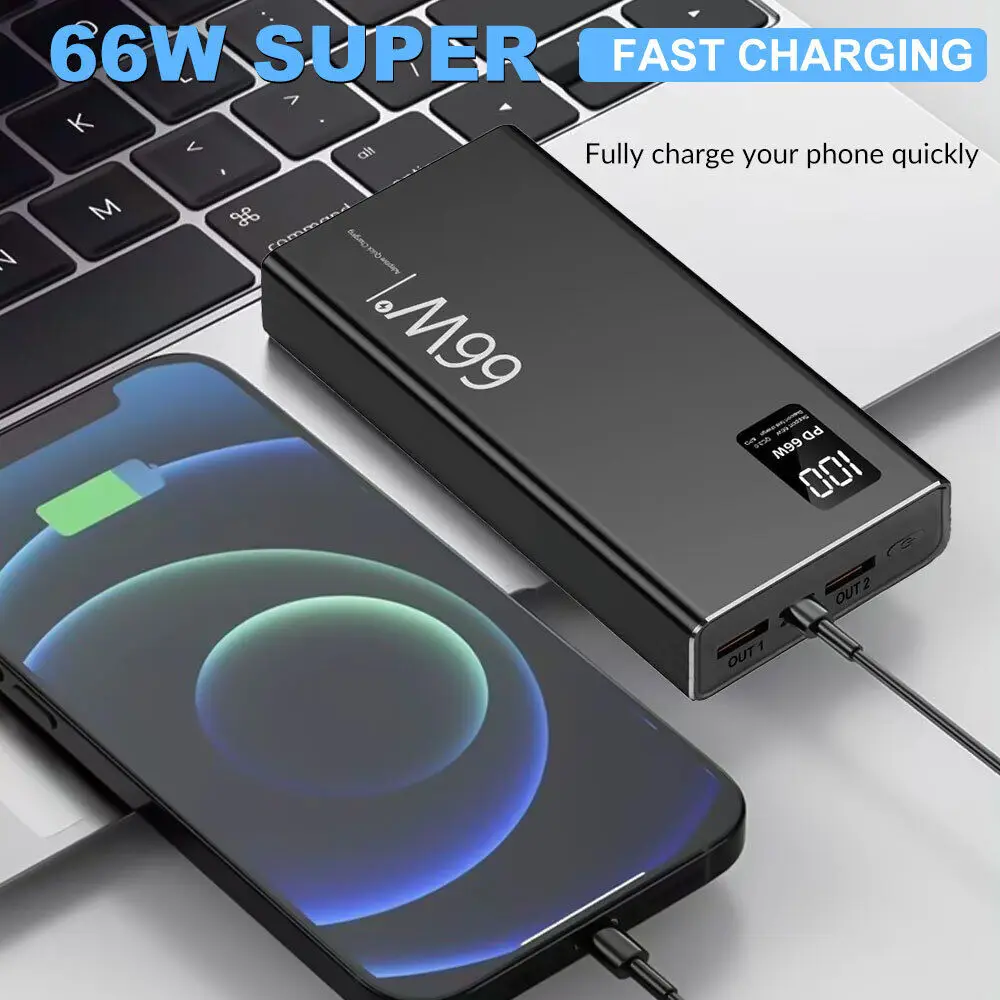 66W Fast Charging Portable Power Bank 20000mAh