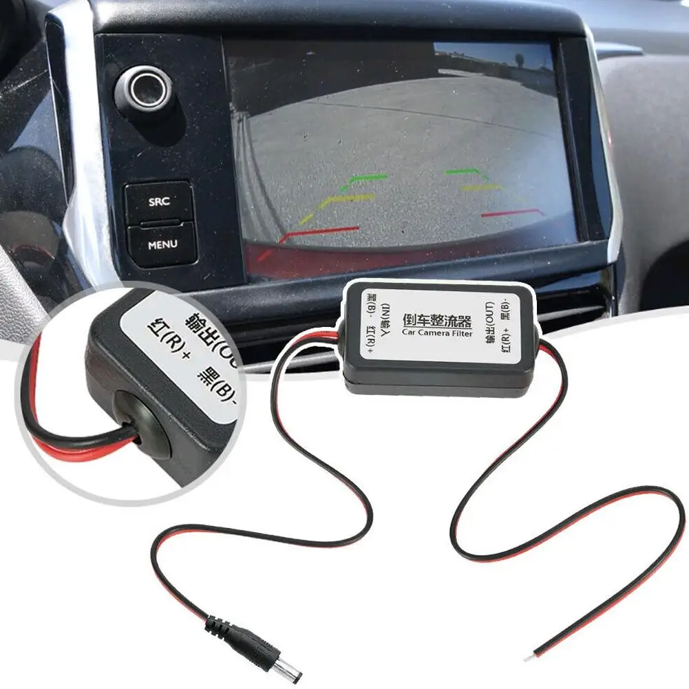 Car Rear View Rectifier 12V DC Power Relay Capacitor Reversing Cord Filter Power Ballast Connector Filter Plug Camera Exten D7T0