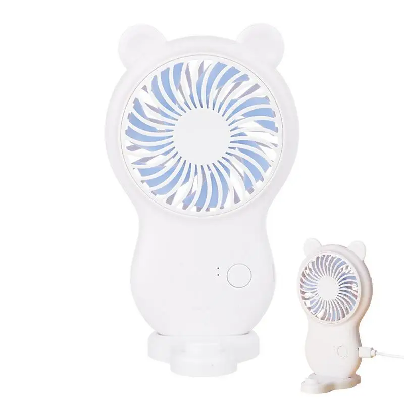 Handheld Portable Fan Creative Desktop USB Mini Fan Hand-held Small USB Charging Fan Pocket Ultra-quiet Fan With Base