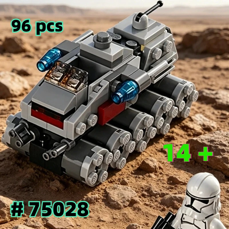 

Clone Turbo Tank 75028 Building Blocks Sets Suitable for Birthday Gifts Compatible with Legoed Particles，96pcs.