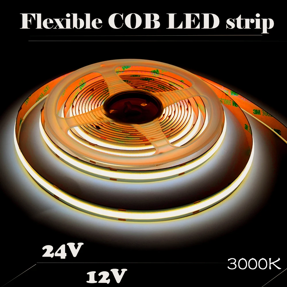 

Dimmable COB LED strip CCT adjustable lighting