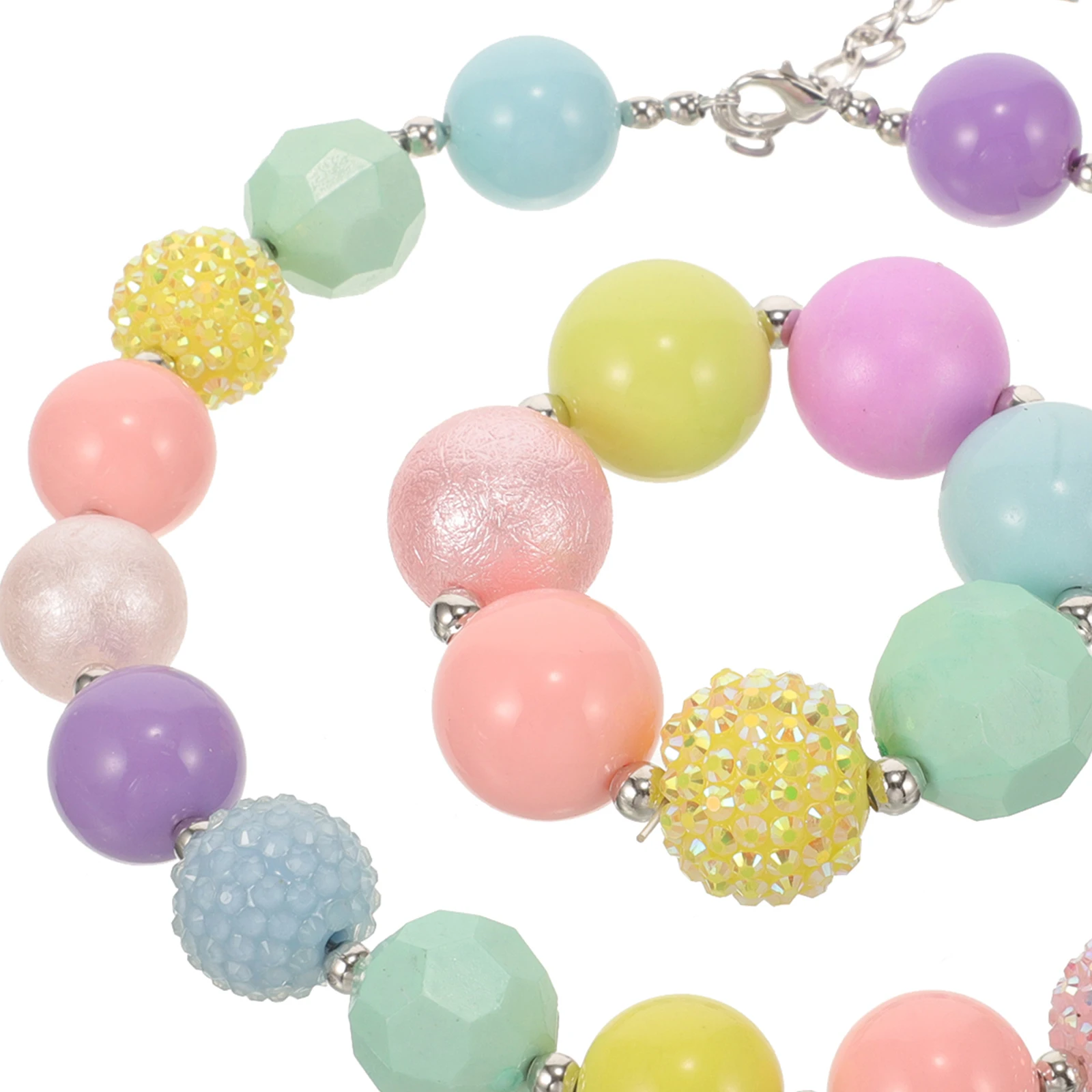 

1 set Easter Necklace Bracelet Acrylic Material Festive Themed Pendant Practical Kids Gift Party Favor Jewelry