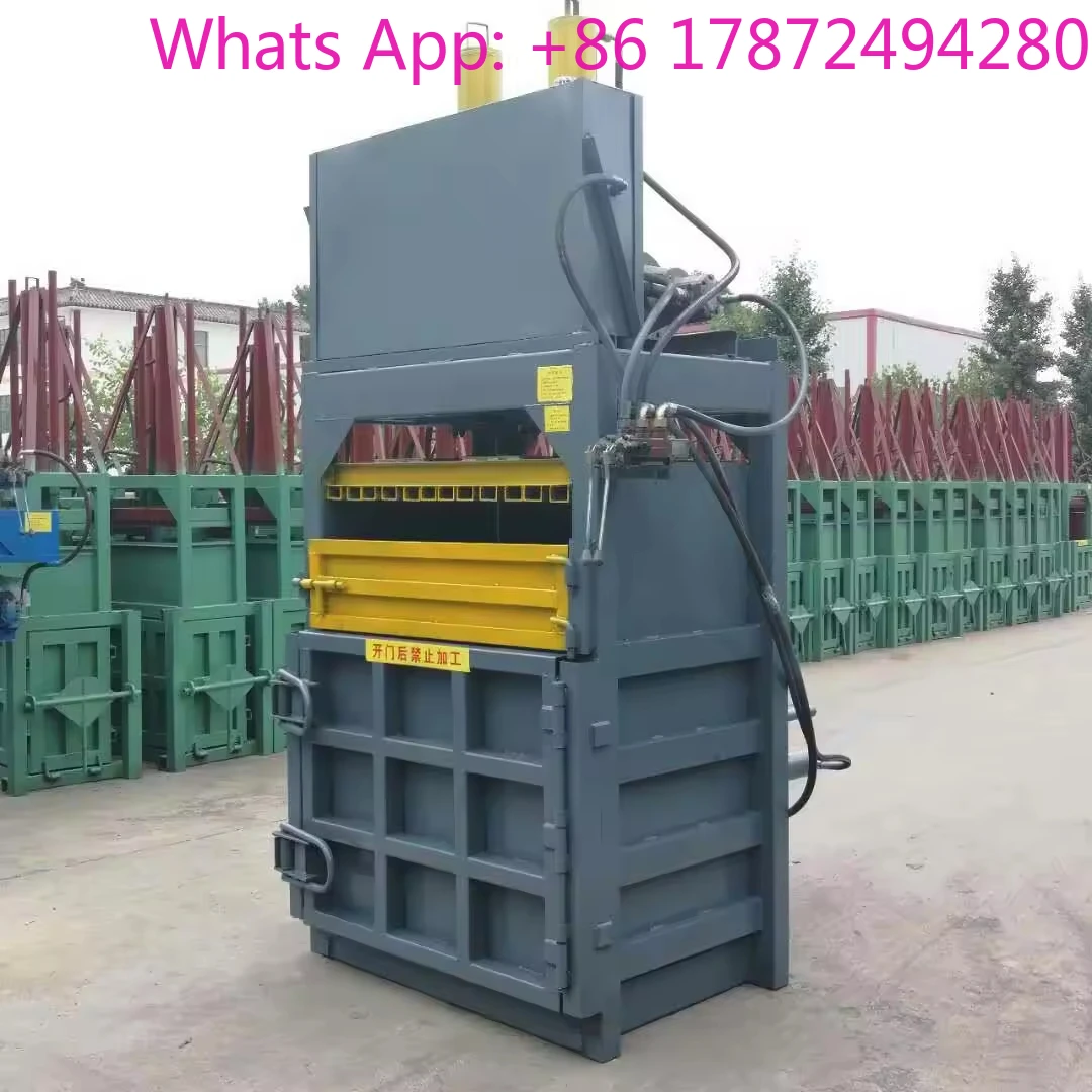 Waste paper compression baler, vertical press, old plastic bottle hydraulic baler