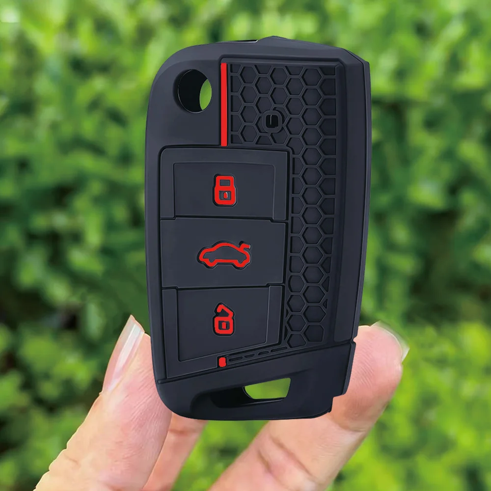 

Car Silicone Key Case Cover for VW Volkswagen Golf 7 MK7 Tiguan MK2 T-roc T-cross Skoda Octavia Kodiaq Karoq Seat Ateca Leon Fob