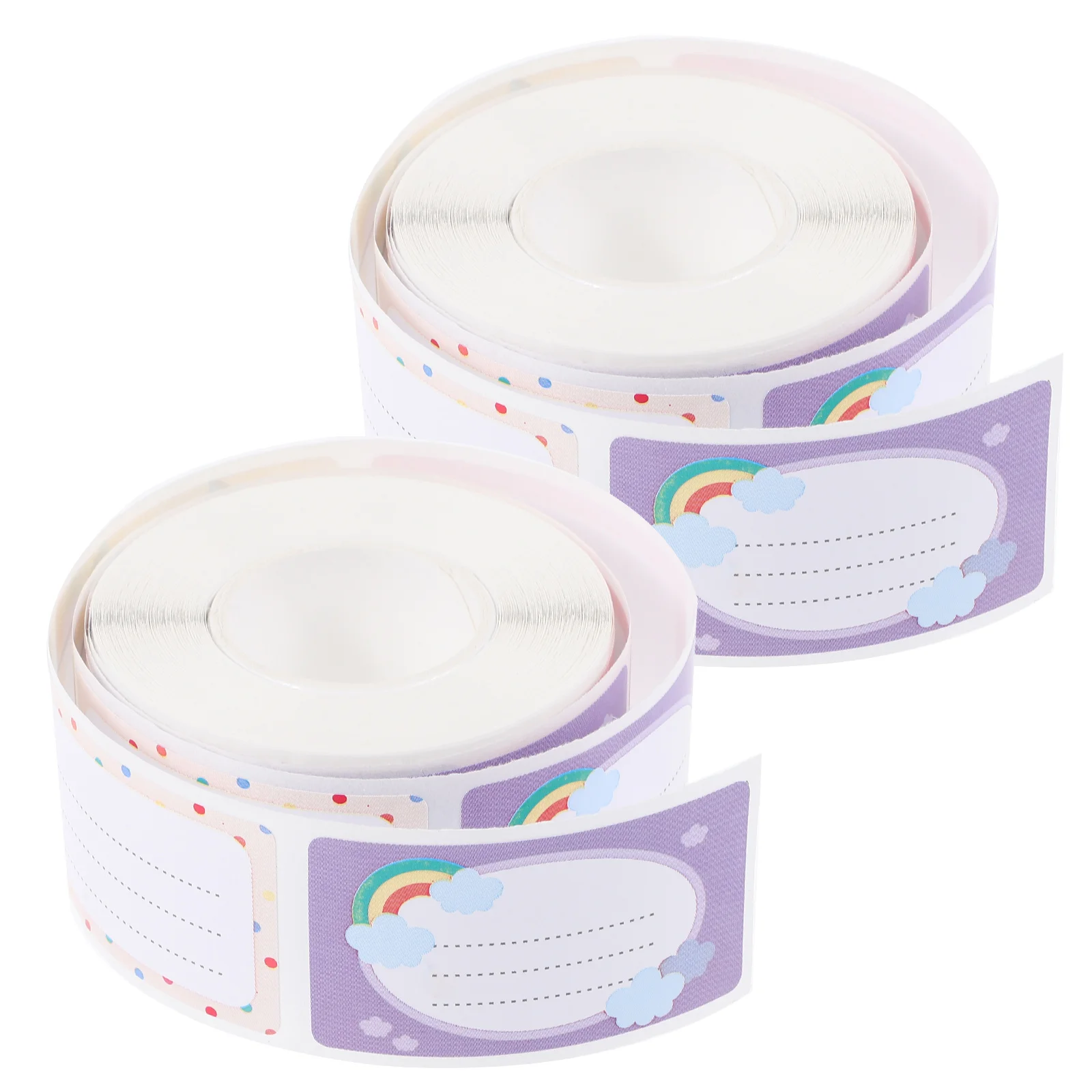 2 Gulungan Label Nama Botol Susu Stiker Label Nama Perekat untuk Organisasi Penyimpanan Pakaian Siswa Tempat Penitipan Anak Sekolah