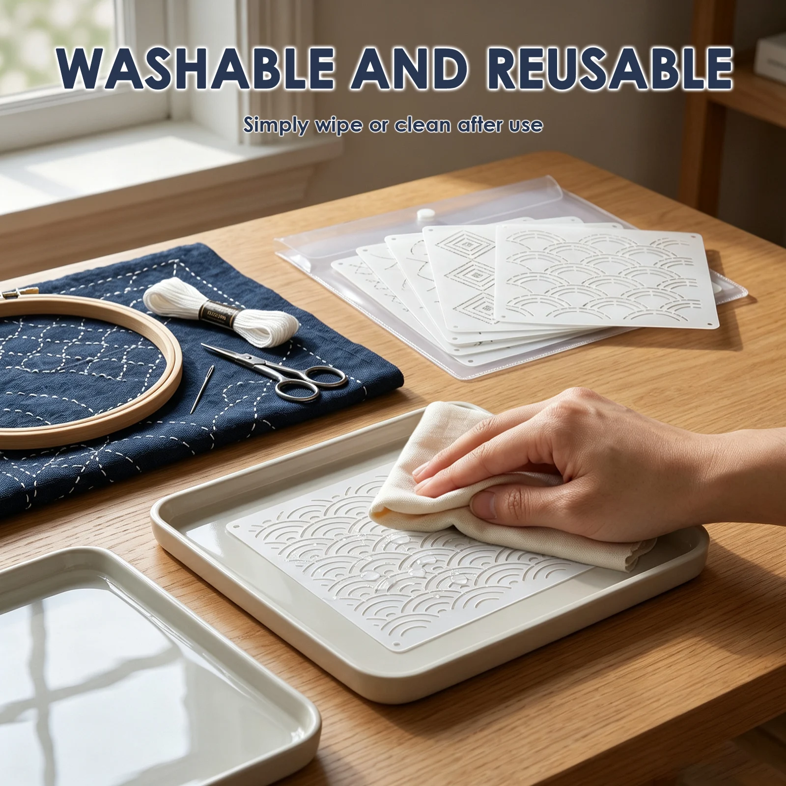 56 Pcs Sashiko Embroidery Temp - Embroidery Quilting recension och pris