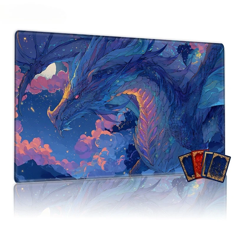 Tyrannosaurus Rex night sky game mat, perfect for CCG, TCG, RPG games and tabletop decoration. An excellent gift for friends!