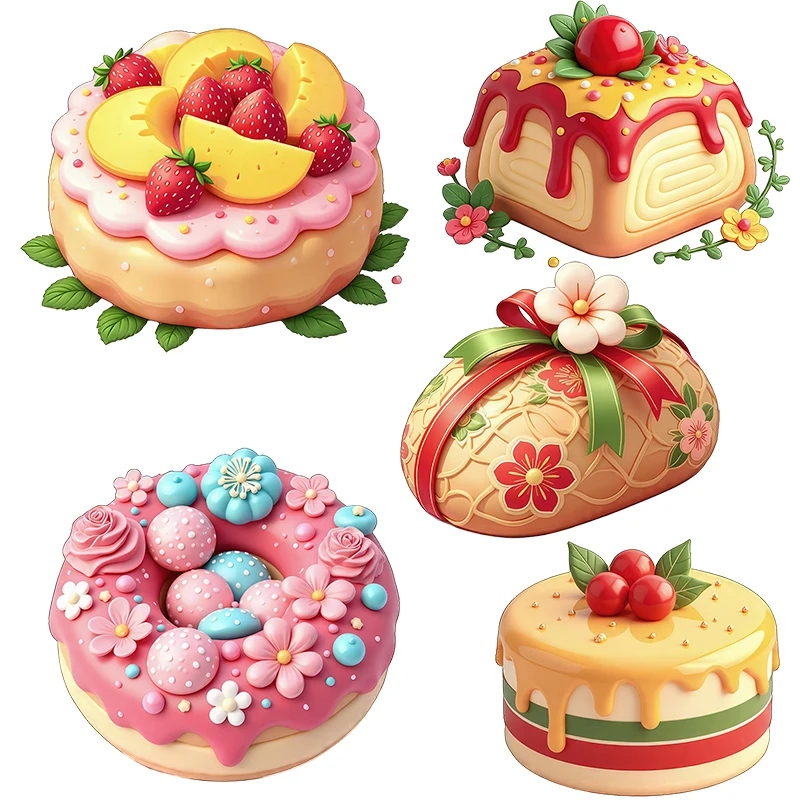 Three Ratels CG134 Various colorful dessert cartoon wall stickers for home decoration dessert shop window decals