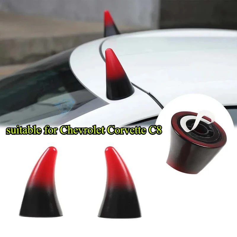 

suitable for Chevrolet Corvette C8 2020-2025 PVC red car roof decoration Bullhorn 3D Stickers Car Accessories