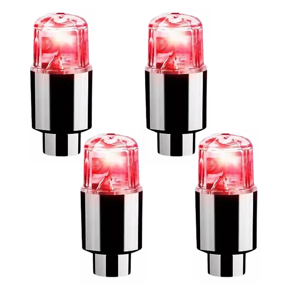 4Pcs LED Wheel Tire Valve for Cars Motorcycles Bikes Vibrant Illumination with Smart Activation and Waterproof Design