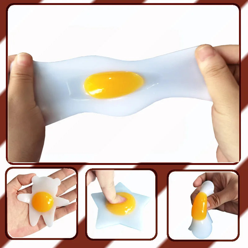 ​Anti-Stress Toys Multiple Styles Fried Eggs Squeeze Fidget Slow Rebound Toys Funny For Kids Adults Gift  1pcs J222