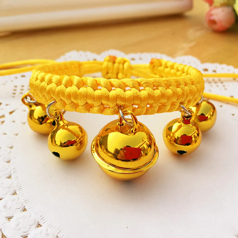 Dog Cute Collar Braid Drawstring Collar Bell Pet Collar Handmade Woven Cat Collar Cat Bell Collar Pet Decor