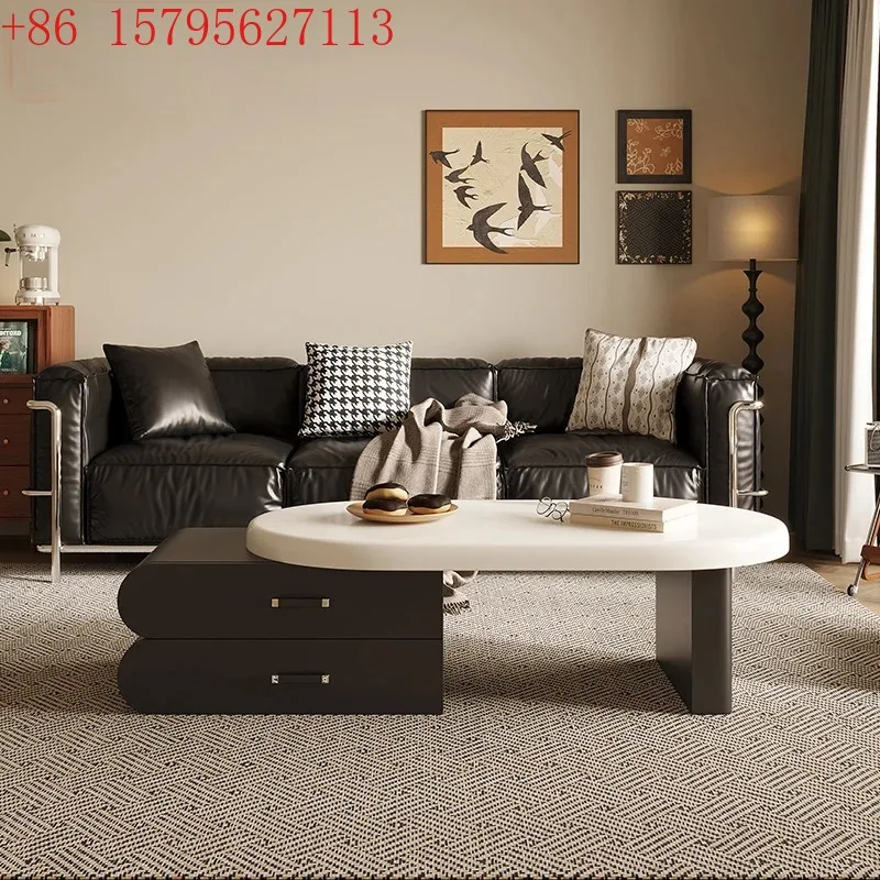 Irregular Minimalist Coffee Table Drawers Wavy Luxury Nordic Coffee Table Xenomorph Adjustable Couchtisch Living Room Decoration